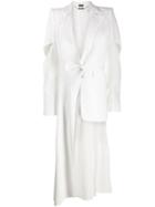 Alexander Mcqueen Asymmetric Frock Coat - White