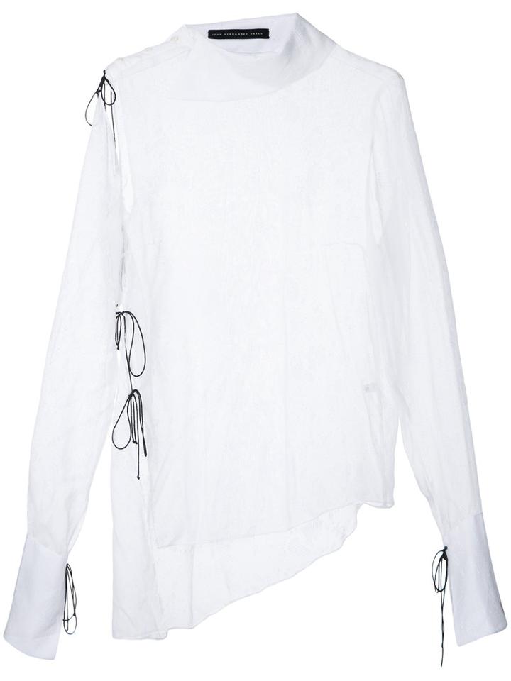 Juan Hernandez Daels - Collapse Shirt - Women - Silk Velvet - M, White, Silk Velvet