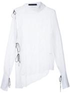 Juan Hernandez Daels - Collapse Shirt - Women - Silk Velvet - M, White, Silk Velvet