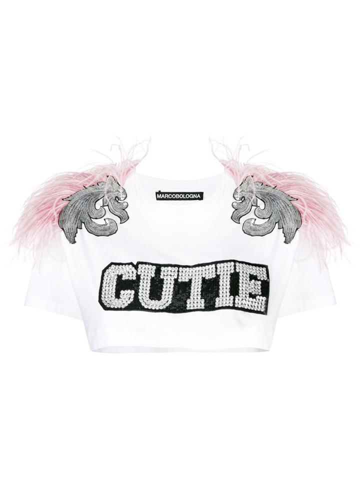 Marco Bologna Cutie Feather Crop Top - White