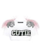 Marco Bologna Cutie Feather Crop Top - White