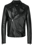 Dolce & Gabbana Leopard Print Biker Jacket - Black