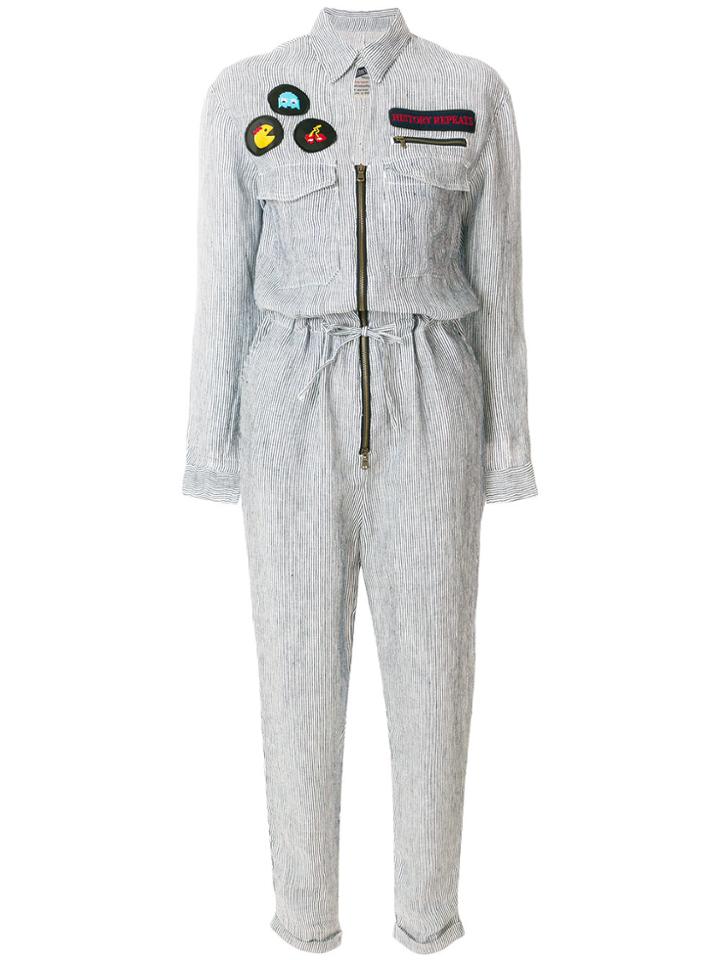 History Repeats Striped Jumpsuit - White
