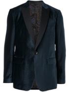 Etro Tuxedo Blazer, Men's, Size: 52, Blue, Silk/polyester