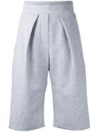Steven Tai - Pleat Detail Tapered Shorts - Women - Polyester/spandex/elastane/rayon - Xs, Grey, Polyester/spandex/elastane/rayon