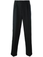 Ami Alexandre Mattiussi Double Pleat Wide Leg Trousers, Men's, Size: 44, Black, Virgin Wool
