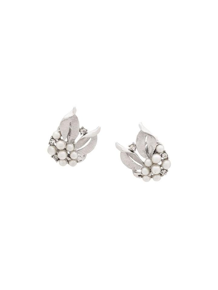 Susan Caplan Vintage 1960's Trifari Clip-on Earringss - Silver