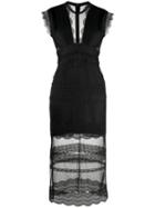 Three Floor Delight Lace Fitted Dress - Black