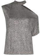 Rta Metallic Cut-out Asymmetric T-shirt - Silver