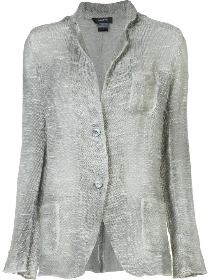 Avant Toi Knit Blazer, Women's, Size: Large, Grey, Cotton/linen/flax