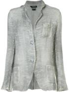 Avant Toi Knit Blazer, Women's, Size: Large, Grey, Cotton/linen/flax