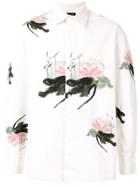 Fengchen Wang Flower Print Corduroy Shirt - White