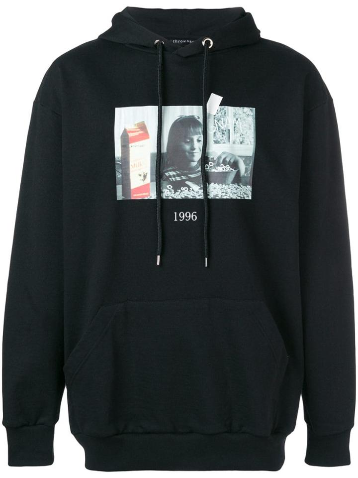 Throwback. Matilda Print Hooded Sweatshirt - Black