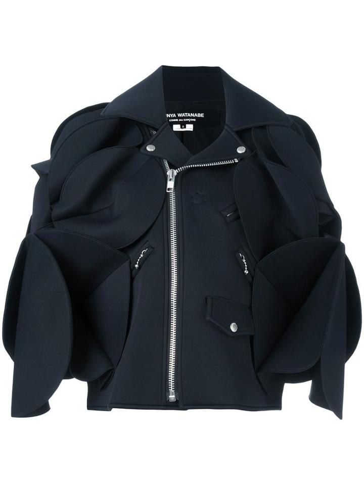 Junya Watanabe Comme Des Garçons Oversized Biker Jacket, Women's, Size: Small, Black, Nylon/polyester