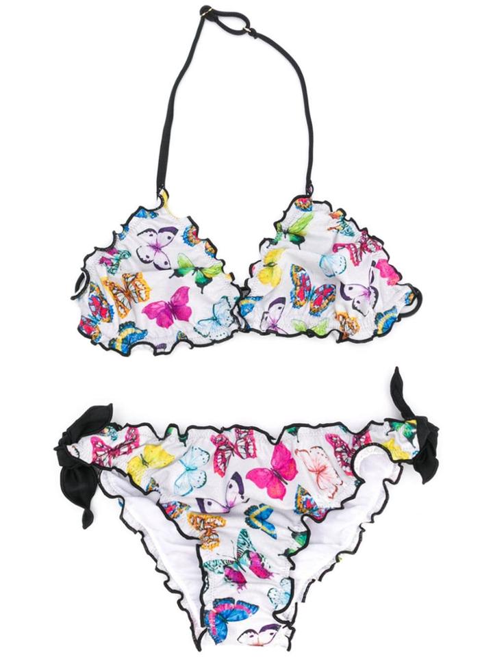 Mc2 Saint Barth Kids Teen Butterfly Print Bikini Set - Silver