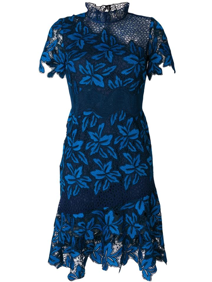 Sea Mosaic Lace Dress - Blue