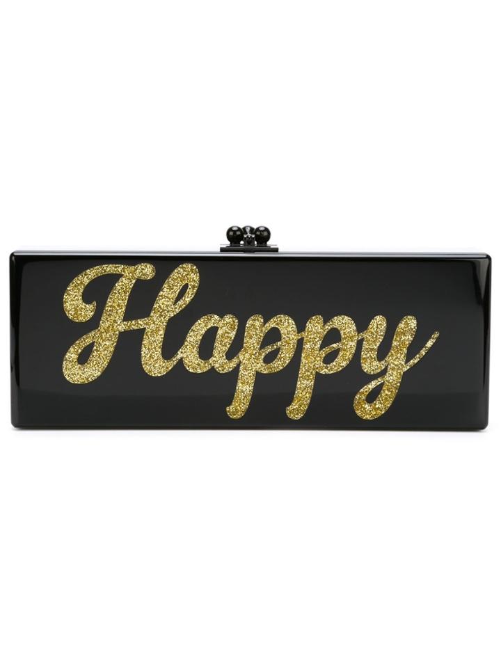 Edie Parker 'happy' Box Clutch - Black