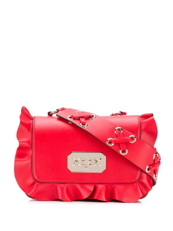 Red Valentino Red(v) Ruffle-trimmed Cross-body Bag