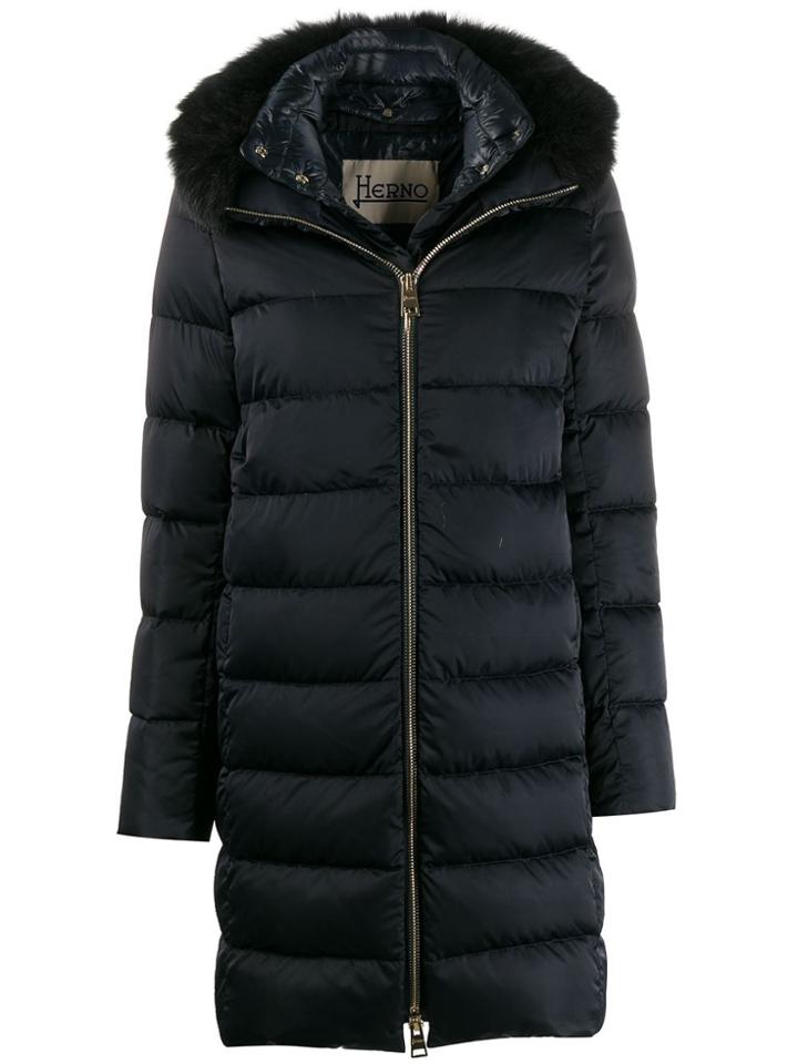 Herno Padded Zip-front Coat - Blue