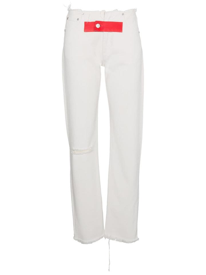 1017 Alyx 9sm Raw Trims Straight Leg Jeans - White