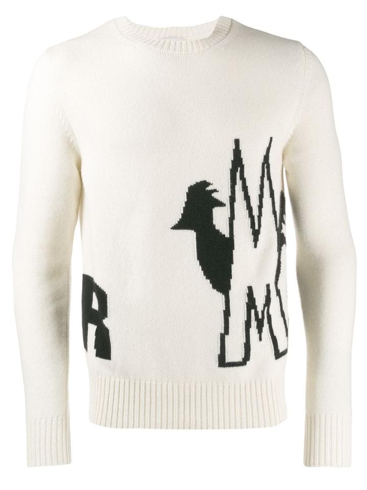 Moncler Logo Print Jumper - White