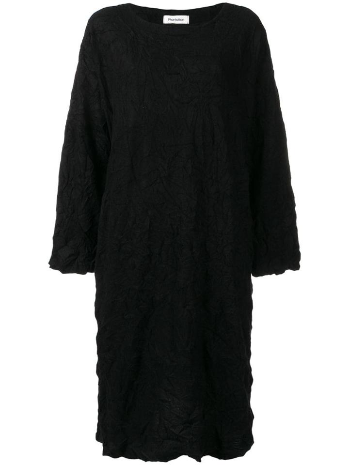 Plantation Crinkled-effect Dress - Black