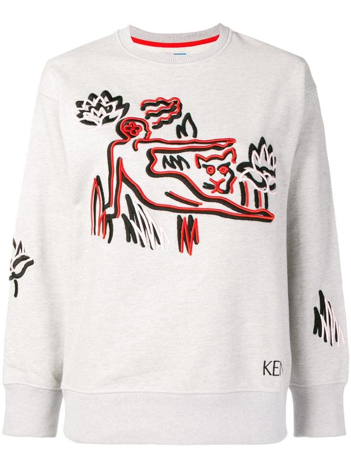Kenzo Embroidered Sweatshirt - Grey