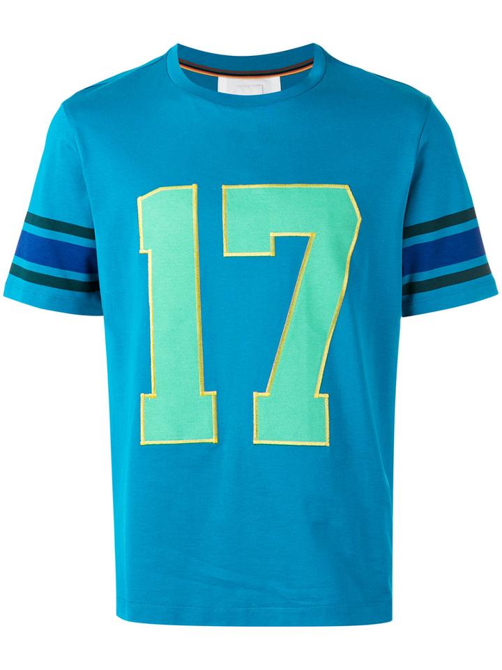 Paul Smith 17 Patch T-shirt, Men's, Size: Small, Blue, Cotton