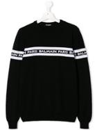 Balmain Kids Contrast Logo Sweatshirt - Black