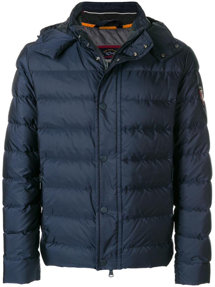 Paul & Shark Hooded Padded Jacket - Blue