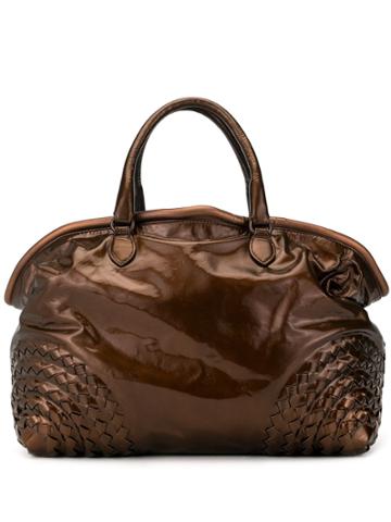 Bottega Veneta Pre-owned Intrecciato Details Metallic Tote - Brown