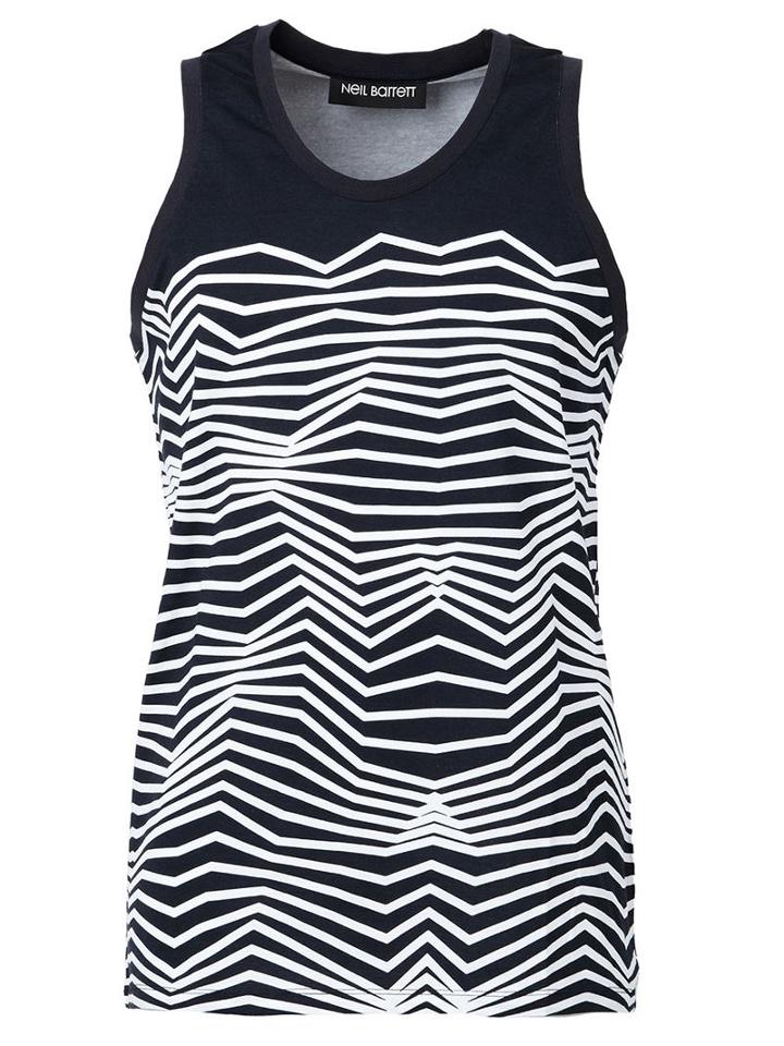 Neil Barrett Graphic Print Tank Top, Men's, Size: Large, Blue, Cotton