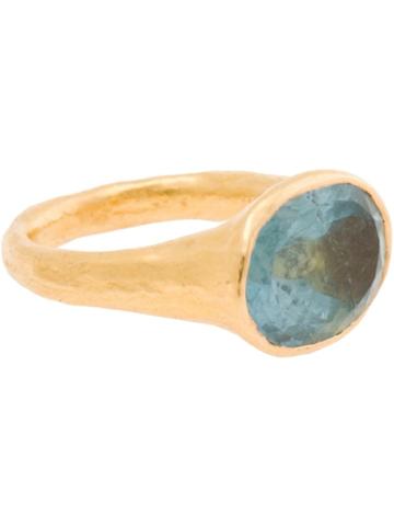 Ram 22kt Gold Aquamarine Stone Ring