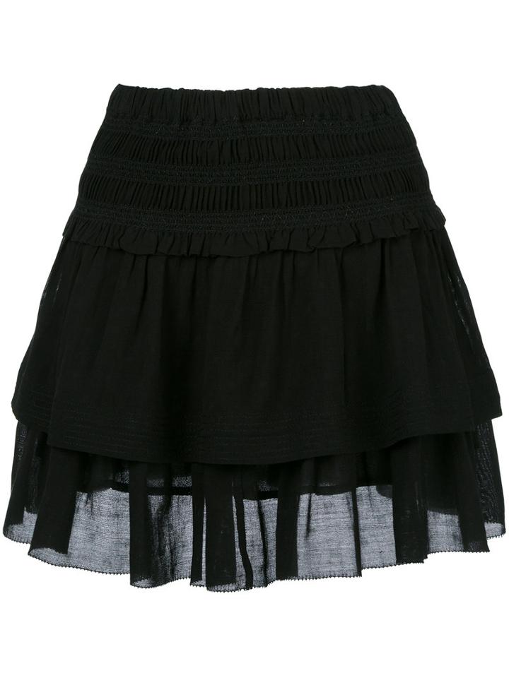 Isabel Marant Étoile Ruffled Layered Skirt, Women's, Size: 42, Black, Cotton/viscose
