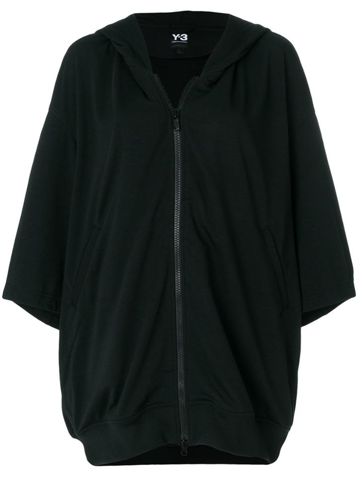 Y-3 Oversized Zip-front Hoodie - Black