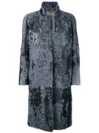 Liska - High Collar Coat - Women - Polyester/lamb Fur - M, Grey, Polyester/lamb Fur
