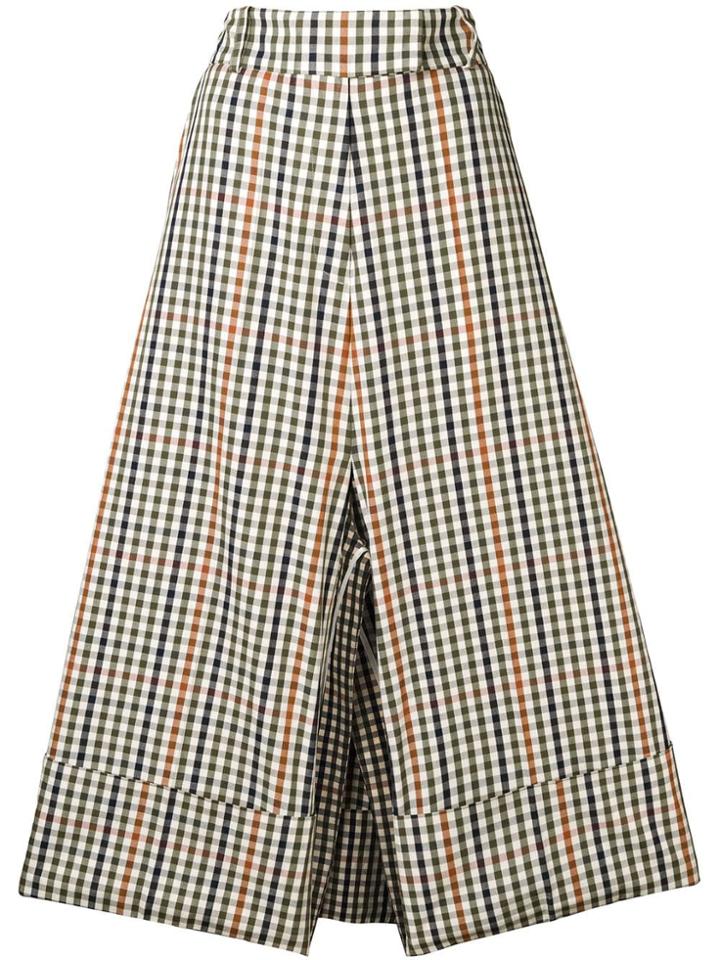A.w.a.k.e. Gingham Check Culottes - Brown