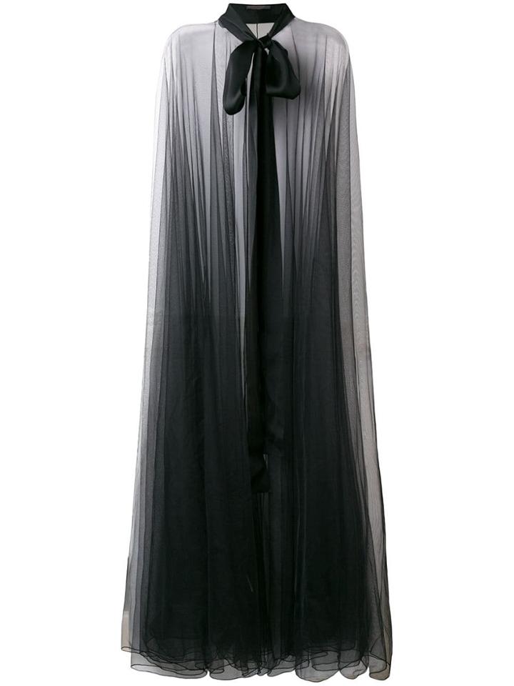 Amen Neck-tied Flared Top - Black