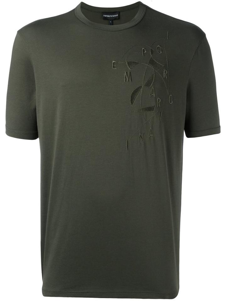 Emporio Armani - Stylised Logo T-shirt - Men - Cotton - Xl, Green, Cotton