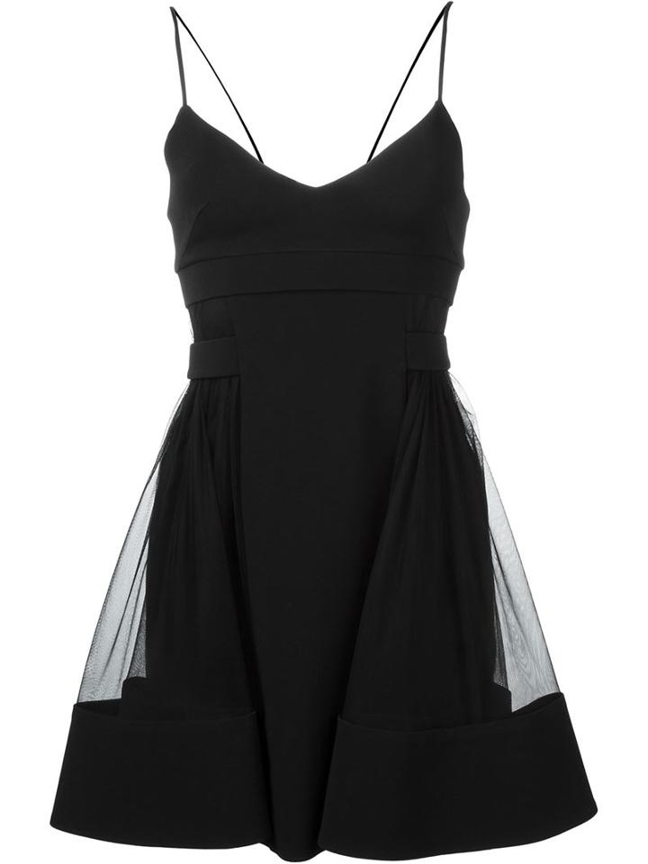 David Koma Sheer Side Panel Dress, Women's, Size: 10, Black, Polyamide/spandex/elastane/acetate/lyocell