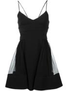 David Koma Sheer Side Panel Dress, Women's, Size: 10, Black, Polyamide/spandex/elastane/acetate/lyocell