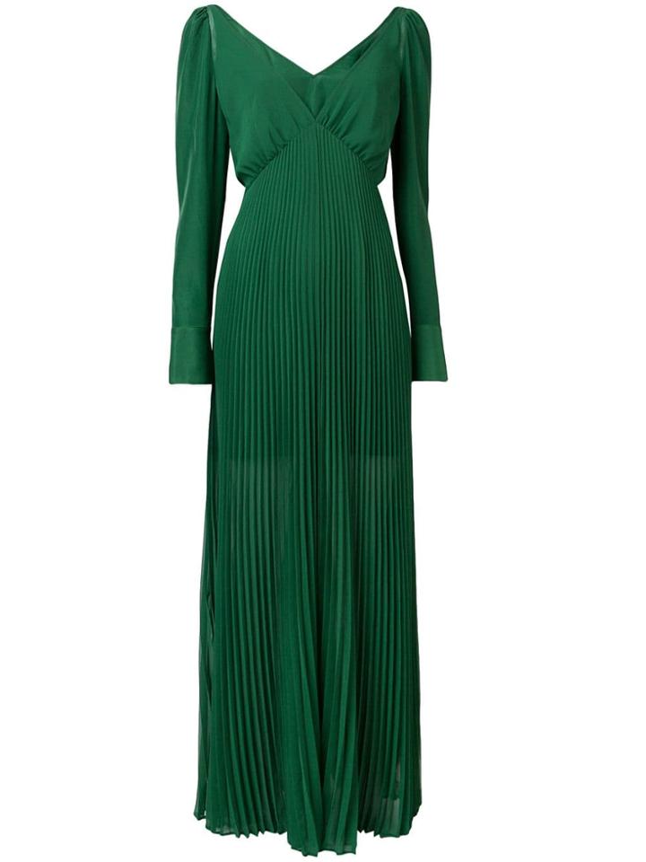Self-portrait Pleated Dress - Green