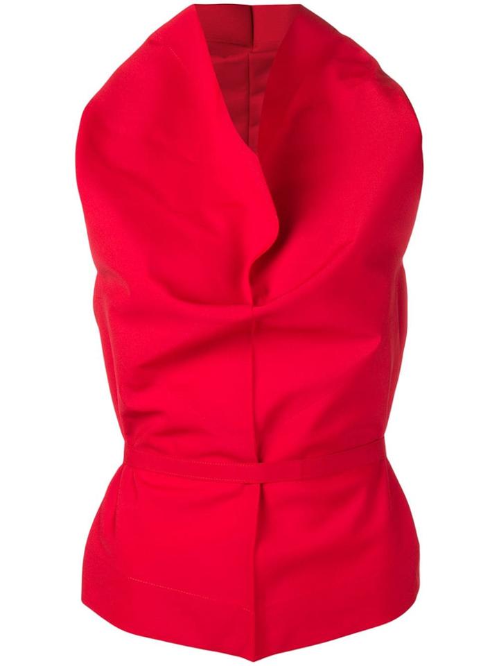 Issey Miyake Draped Top - Red