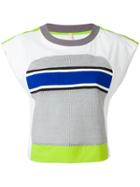 No Ka' Oi Neon Detail Cropped T-shirt - Grey