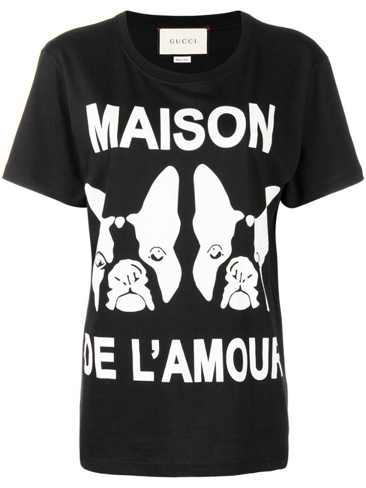 Gucci Maison De L'amour Printed T-shirt - Black