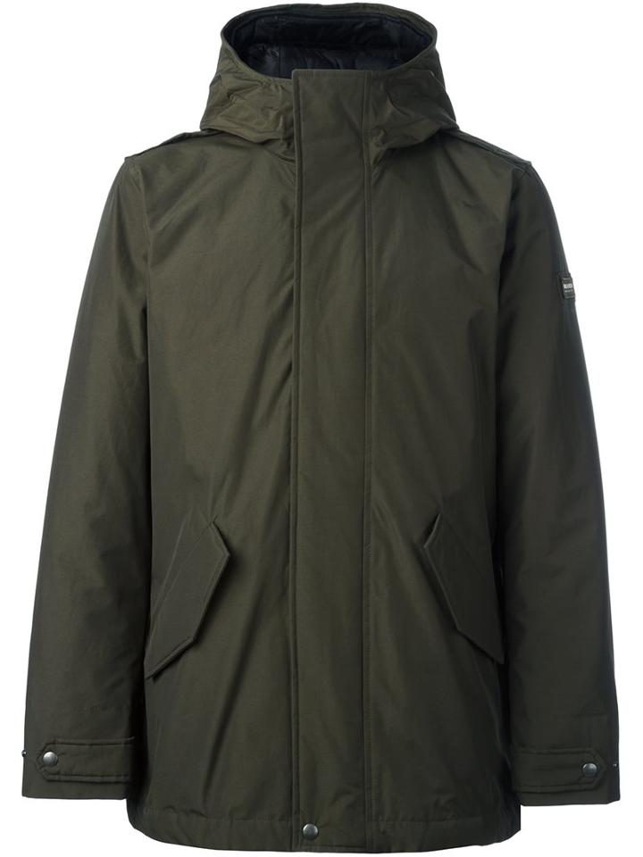 Woolrich Hooded Jacket, Men's, Size: Small, Green, Polyamide/cotton