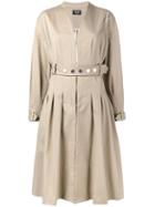 Creatures Of The Wind Collarless Belted Coat, Women's, Size: 4, Nude/neutrals, Silk/cotton/polyamide