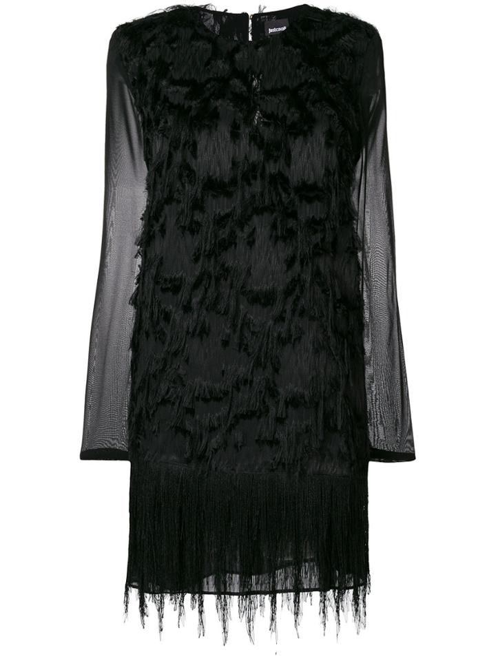 Just Cavalli Feather Embellished Dress - Black