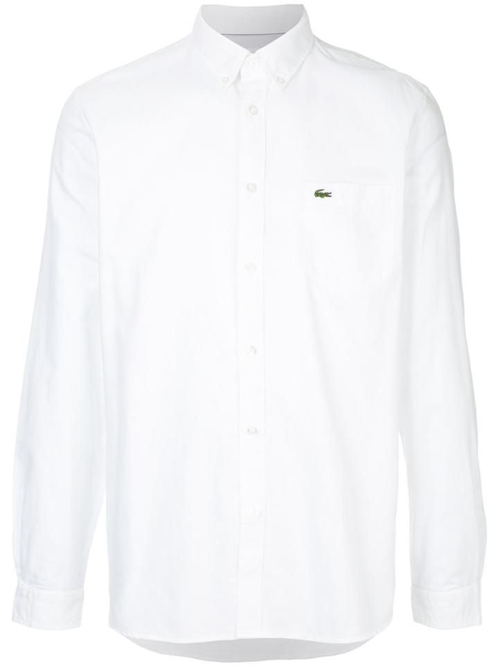 Lacoste Logo Patch Oxford Shirt - White