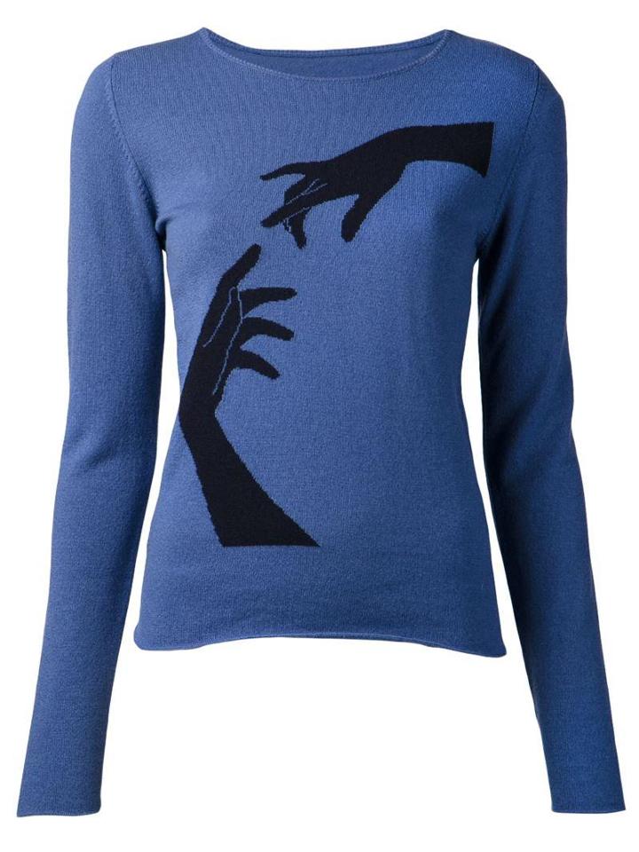 Lucien Pellat Finet 'cash Intarsia Hands' Pullover